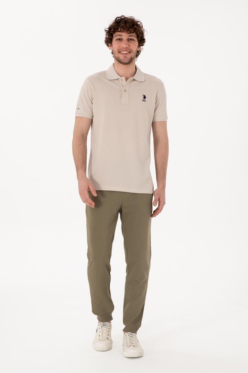 Erkek Slim Fit Lastikli Paça Vizon Eşofman Altı