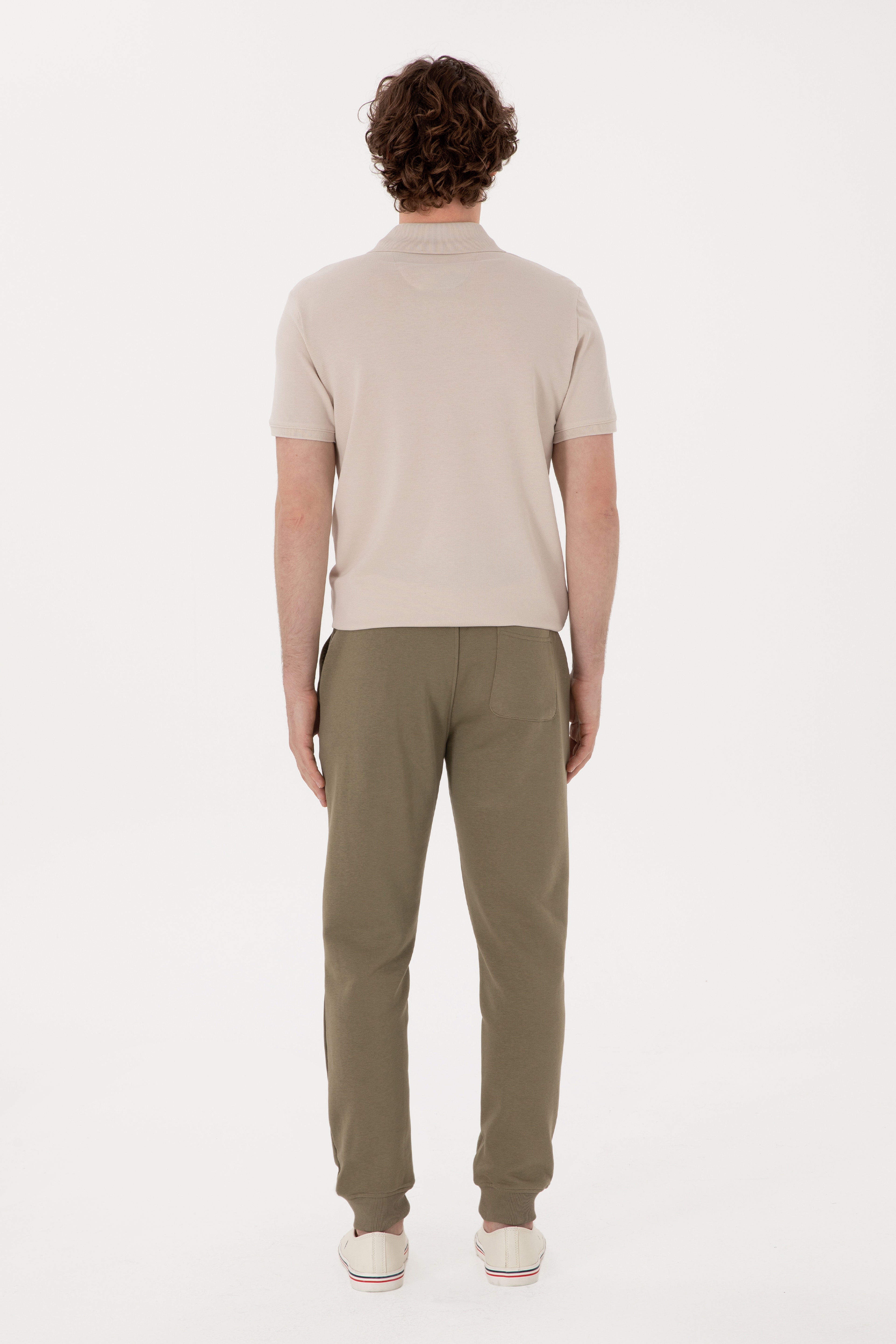 Erkek Slim Fit Lastikli Paça Vizon Eşofman Altı - Image 4