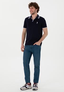 Erkek Slim Fit Polo Yaka Lacivert Tişört - 50298081017