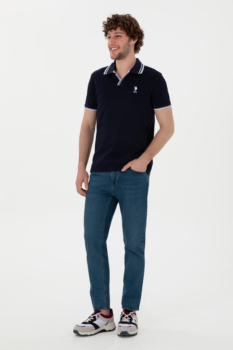 Erkek Slim Fit Polo Yaka Lacivert Tişört - 50298081017