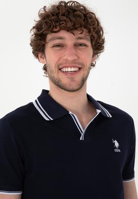 Erkek Slim Fit Polo Yaka Lacivert Tişört - 50298081017