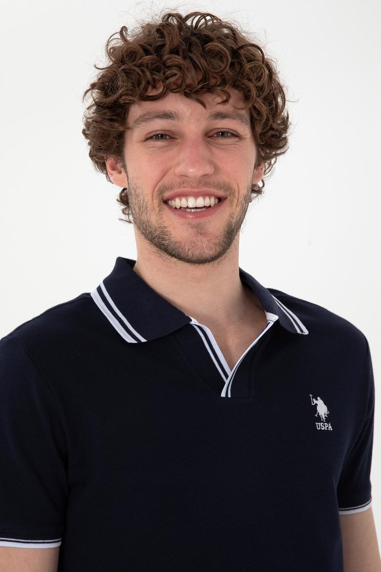 Erkek Slim Fit Polo Yaka Lacivert Tişört - 50298081017