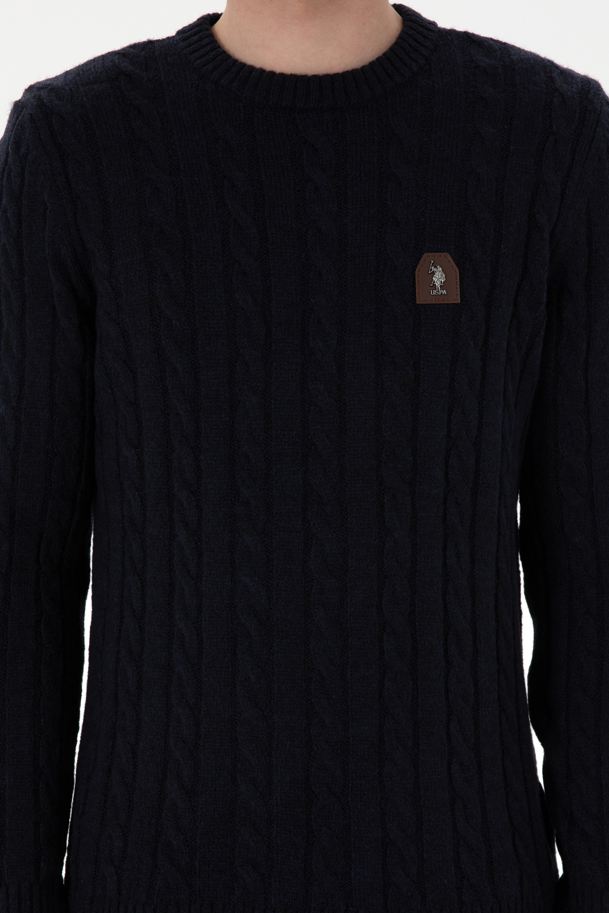 Erkek Regular Fit Bisiklet Yaka Lacivert Kazak - Image 6