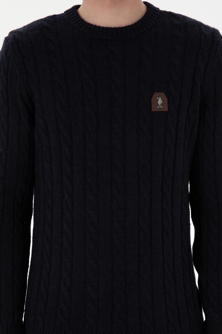 Erkek Regular Fit Bisiklet Yaka Lacivert Kazak - 50292976007