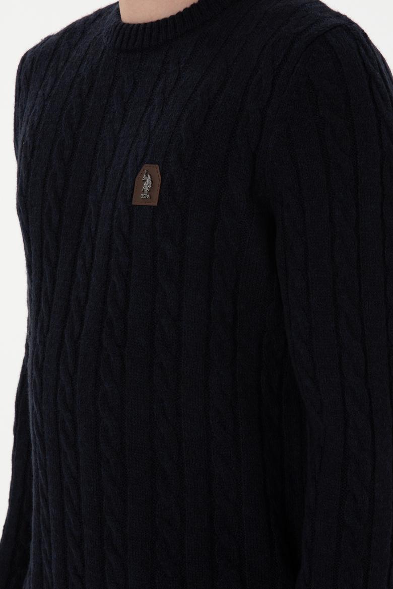 Erkek Regular Fit Bisiklet Yaka Lacivert Kazak - 50292976007