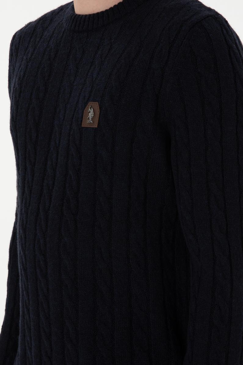 Erkek Regular Fit Bisiklet Yaka Lacivert Kazak