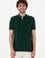 Erkek Regular Fit Polo Yaka Koyu Yeşil Basic Tişört