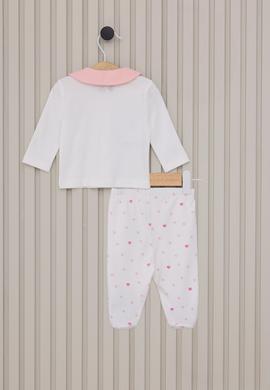 Kız Bebek Beyaz Puantiyeli 3'lü Pijama Takımı - 50315318001