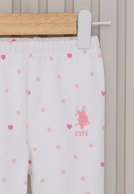 Kız Bebek Beyaz Puantiyeli 3'lü Pijama Takımı - 50315318001