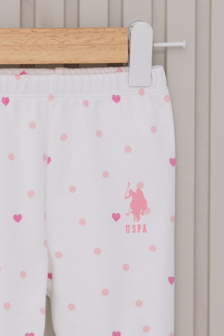 Kız Bebek Beyaz Puantiyeli 3'lü Pijama Takımı - 50315318001