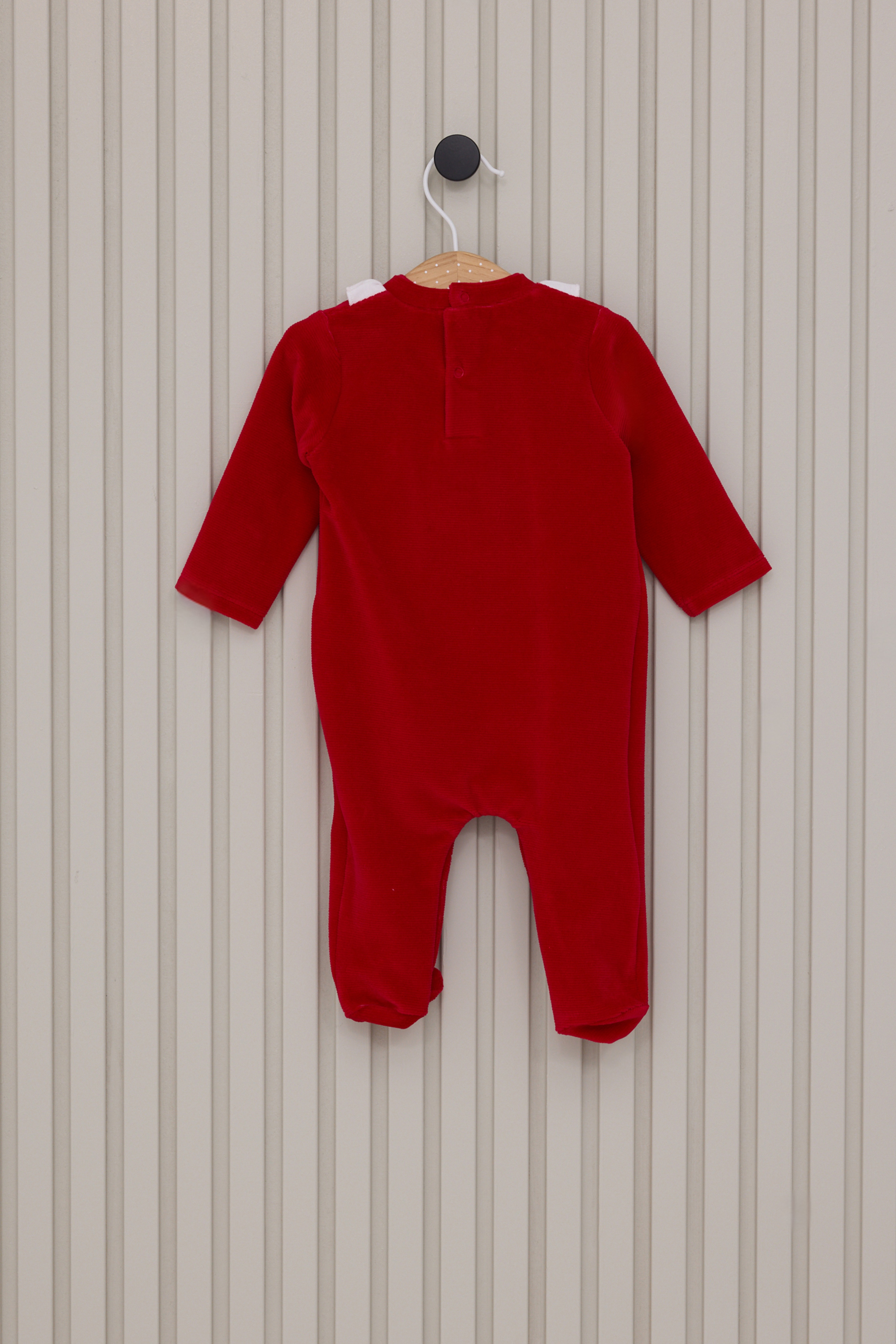 Kız Bebek Kırmızı Fırfır Yaka Tulum - Image 2