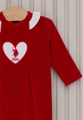 Kız Bebek Kırmızı Fırfır Yaka Tulum - 50315439001