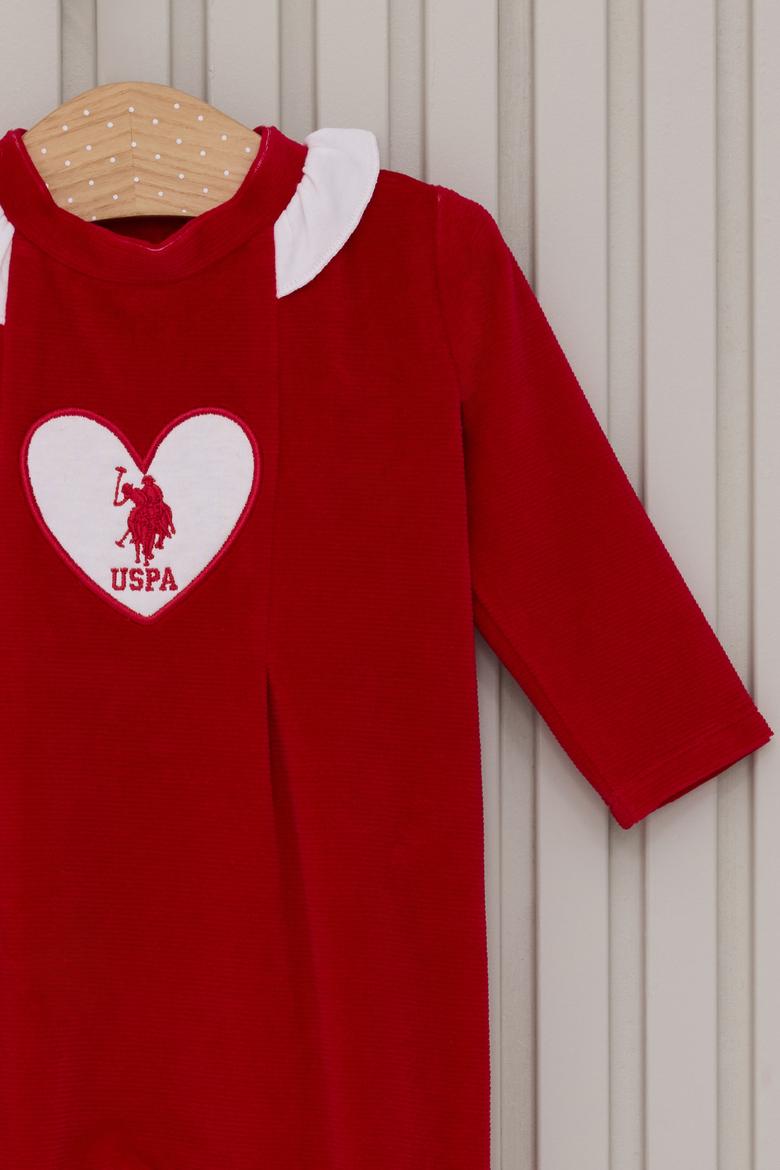 Kız Bebek Kırmızı Fırfır Yaka Tulum - 50315439001