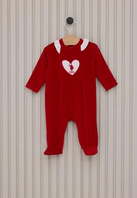 Kız Bebek Kırmızı Fırfır Yaka Tulum - 50315439001