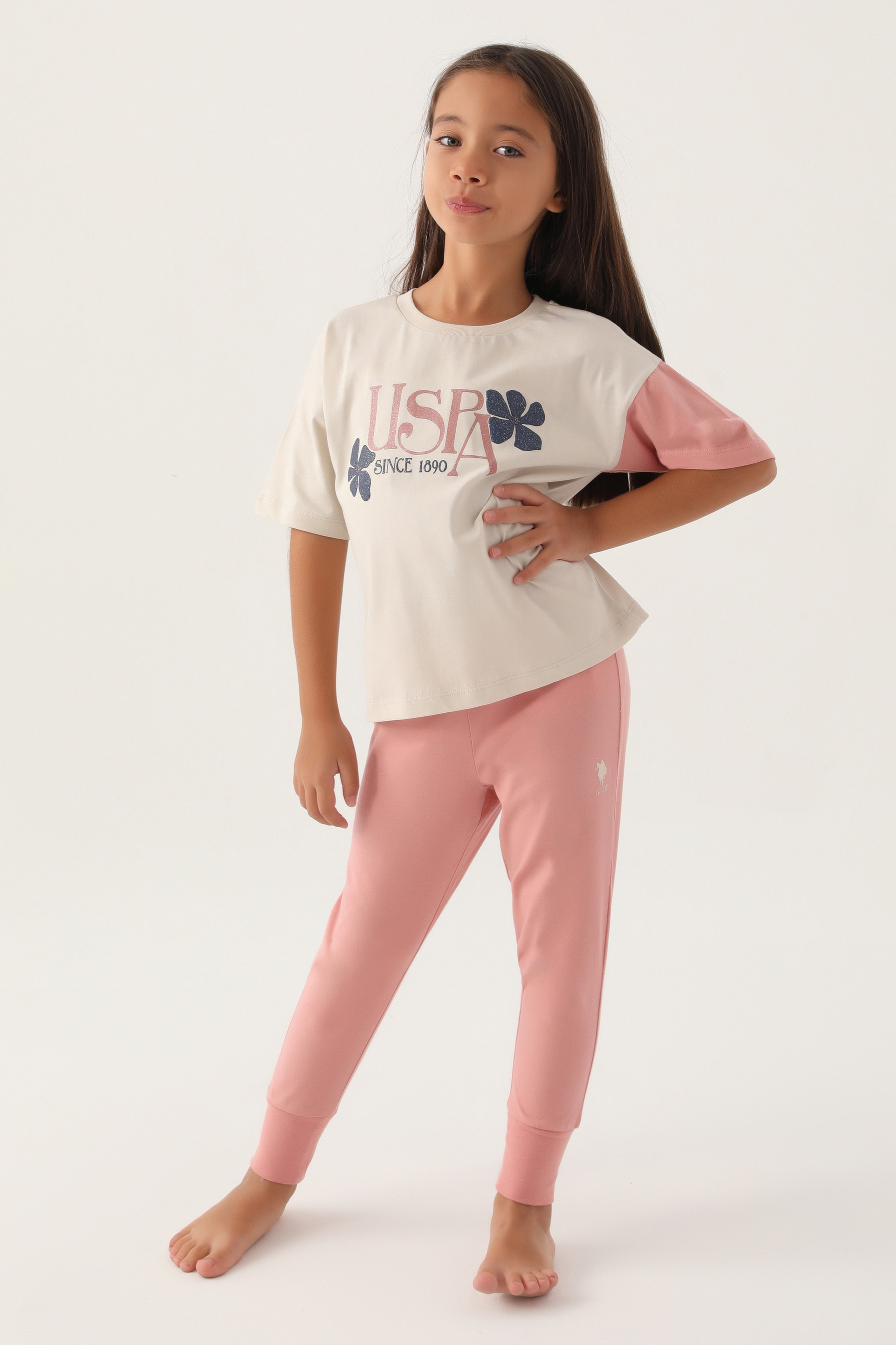 Kız Çocuk Bej Pijama Takımı - Image 1