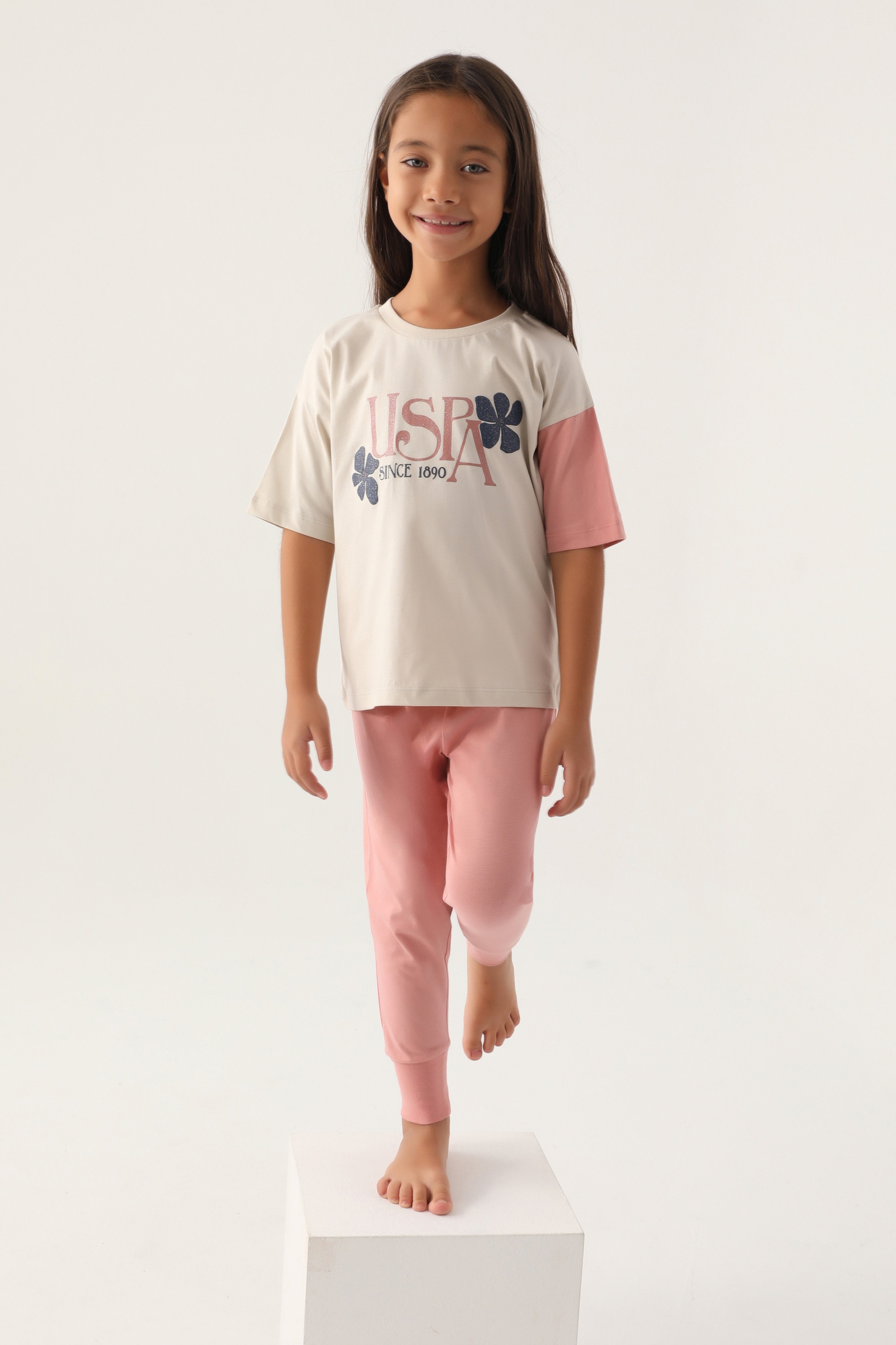 Kız Çocuk Bej Pijama Takımı