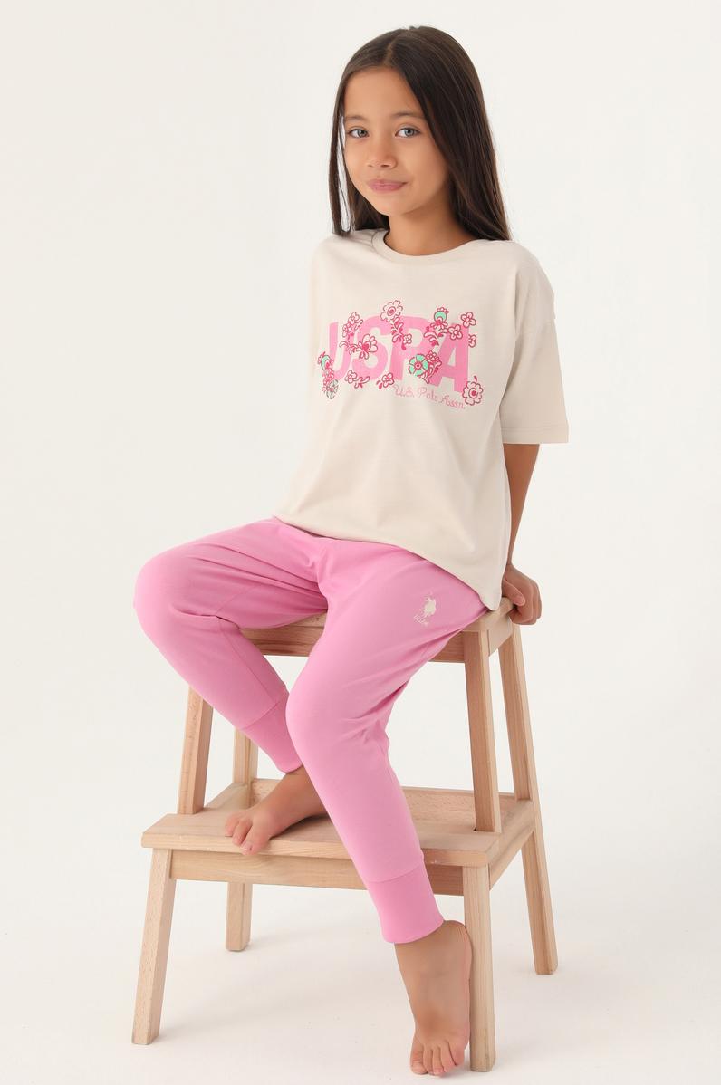 Kız Çocuk Pembe Pijama Takımı