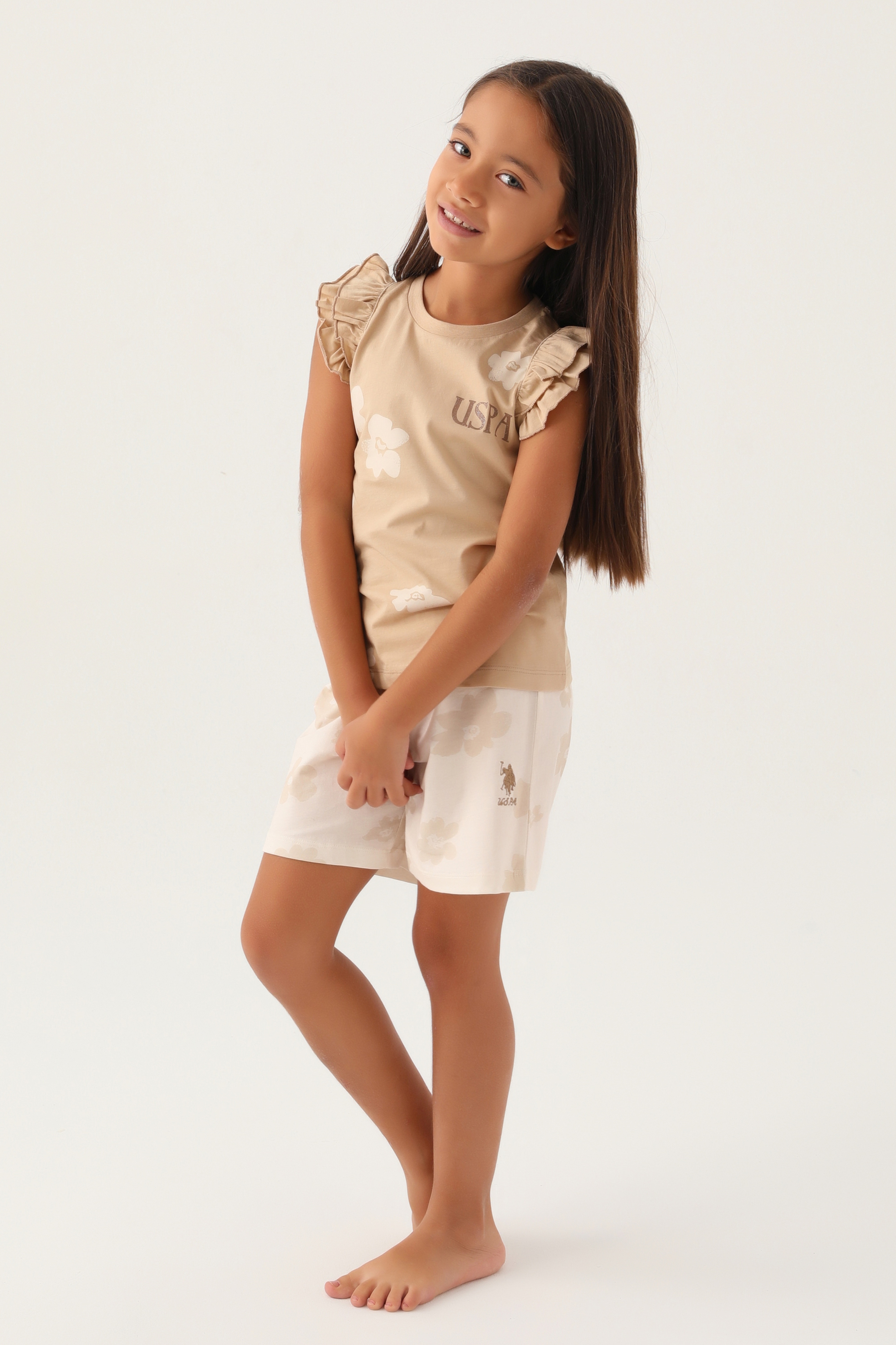 Kız Çocuk Bej Pijama Takımı - Image 3