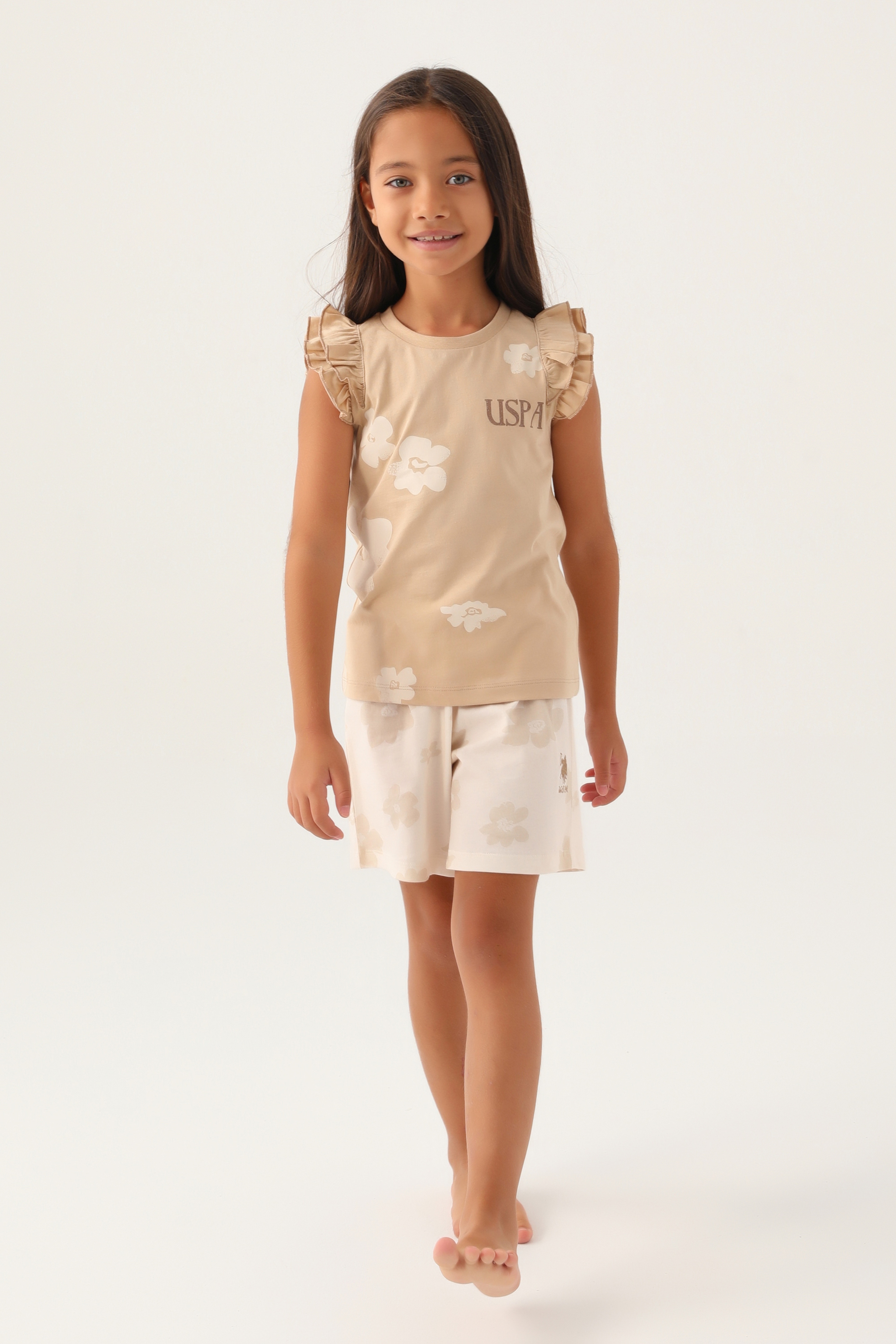 Kız Çocuk Bej Pijama Takımı - Image 1