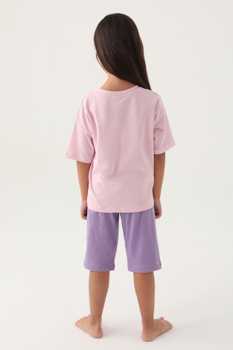 Kız Çocuk Toz Pembe Capri Alt Üst Takım - 50315467001