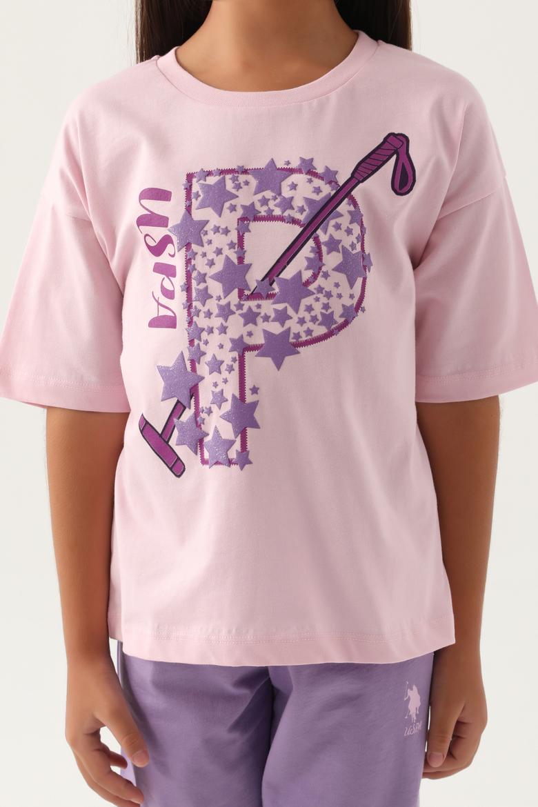 Kız Çocuk Toz Pembe Capri Alt Üst Takım - 50315467001