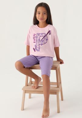 Kız Çocuk Toz Pembe Capri Alt Üst Takım - 50315467001