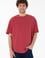 Erkek Long Fit Bisiklet Yaka Vişne Basic Tişört