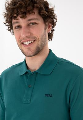 Erkek Regular Fit Polo Yaka Koyu Yeşil Basic Tişört - 50306007068