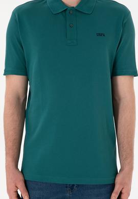 Erkek Regular Fit Polo Yaka Koyu Yeşil Basic Tişört - 50306007068