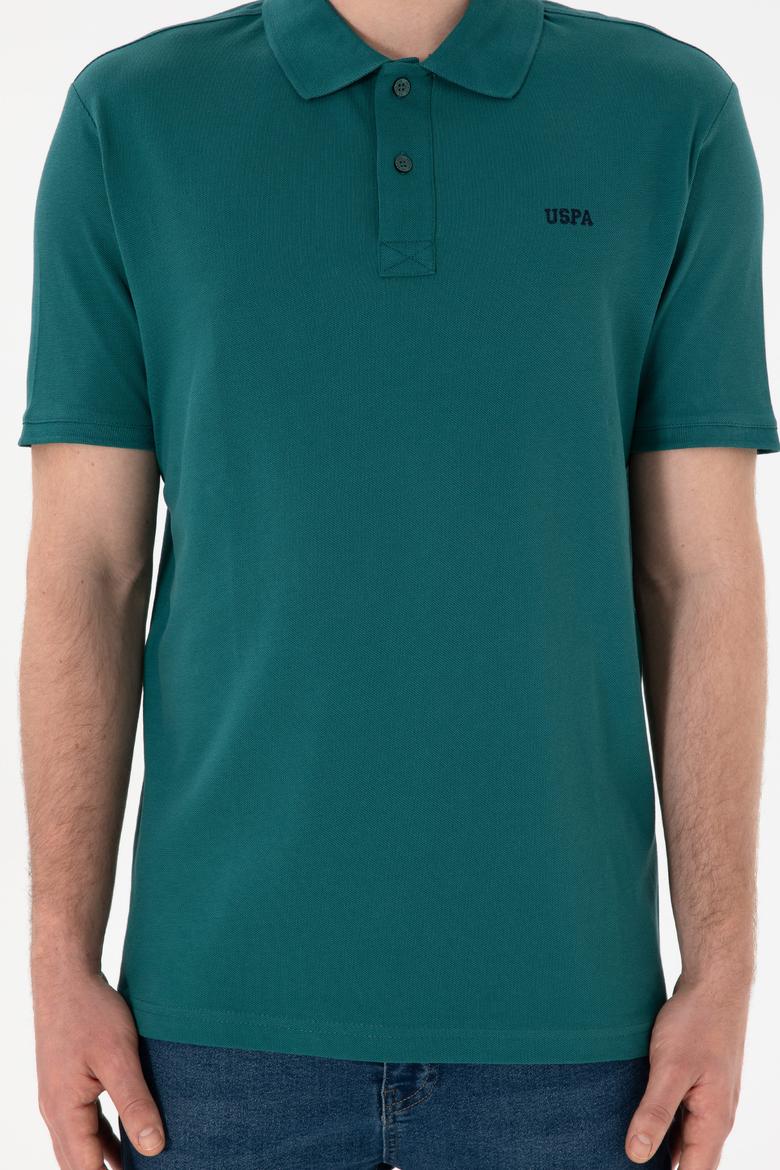 Erkek Regular Fit Polo Yaka Koyu Yeşil Basic Tişört - 50306007068