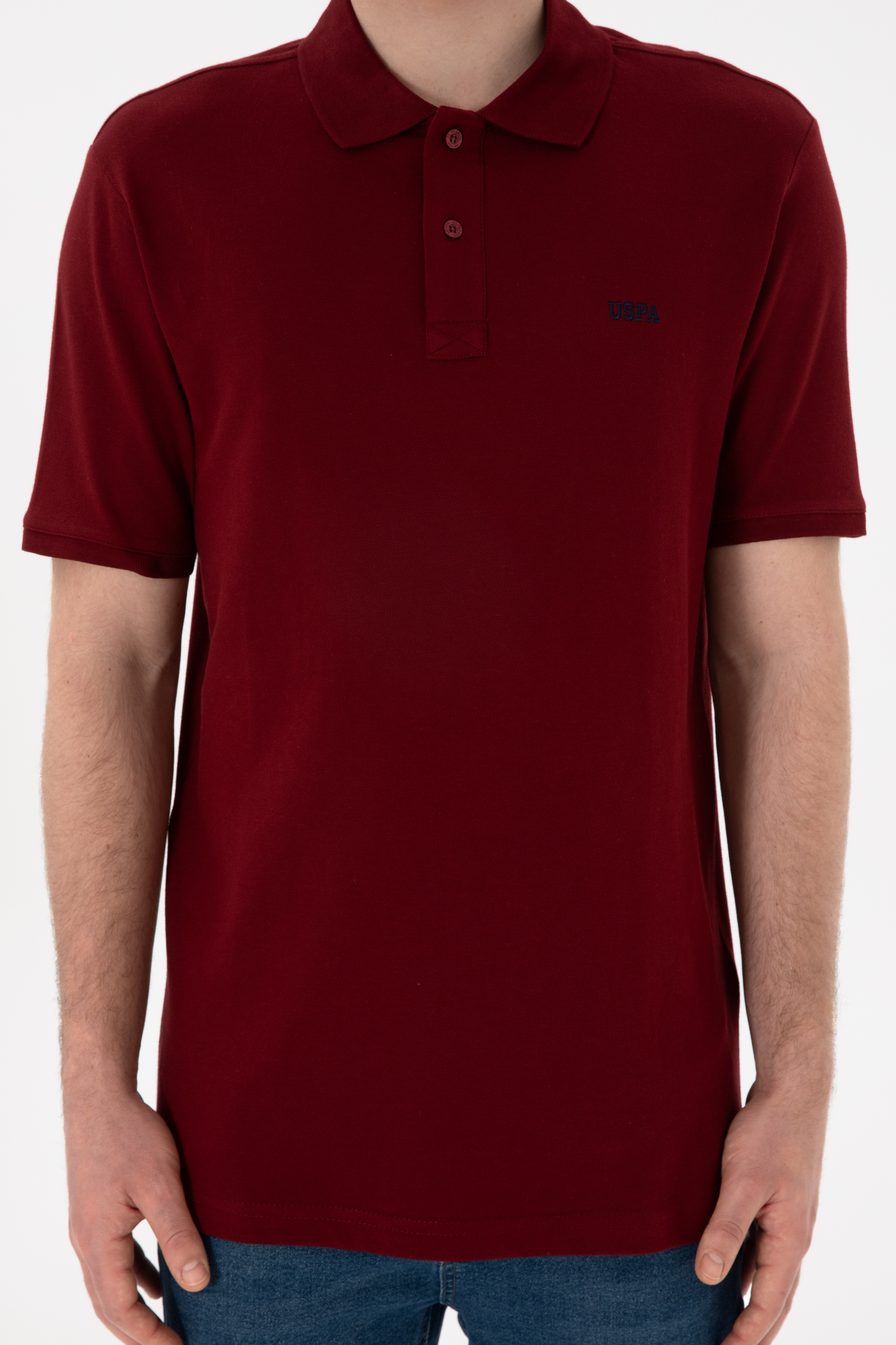 Erkek Regular Fit Polo Yaka Bordo Basic Tişört - Image 7