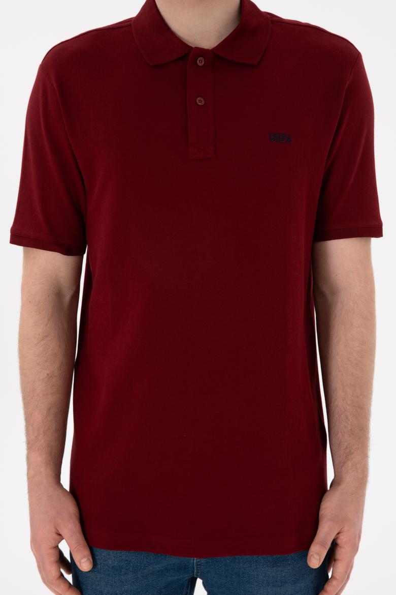 Erkek Regular Fit Polo Yaka Bordo Basic Tişört - 50306007380