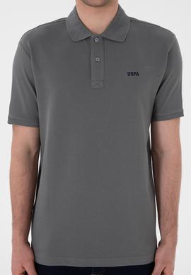 Erkek Regular Fit Polo Yaka Gri Basic Tişört - 50306007398
