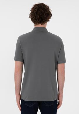 Erkek Regular Fit Polo Yaka Gri Basic Tişört - 50306007398
