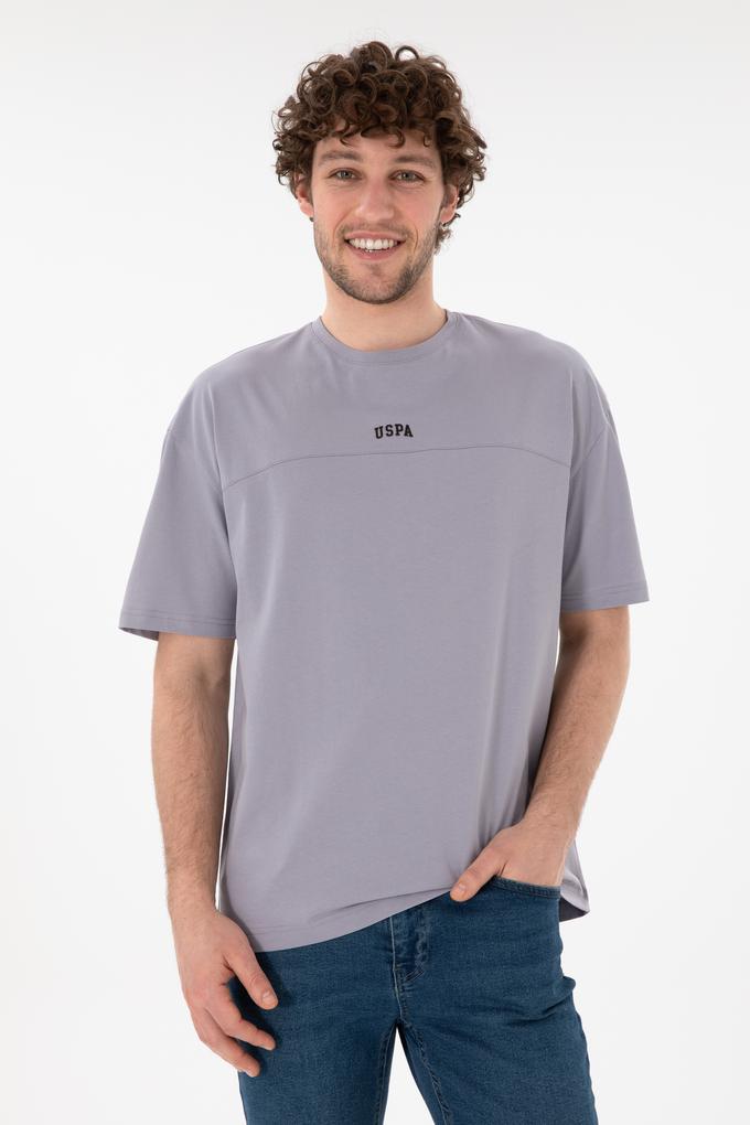 Erkek Comfort Fit Bisiklet Yaka Gri Tişört