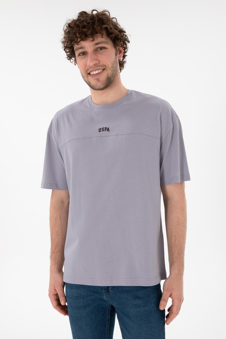 Erkek Comfort Fit Bisiklet Yaka Gri Tişört - 50306017077