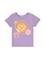 Kız Çocuk Lila Bisiklet Yaka Baskılı Pamuk Tişört