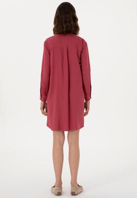 Kadın Vişne Mini Boy Dokuma Elbise - 50301228052