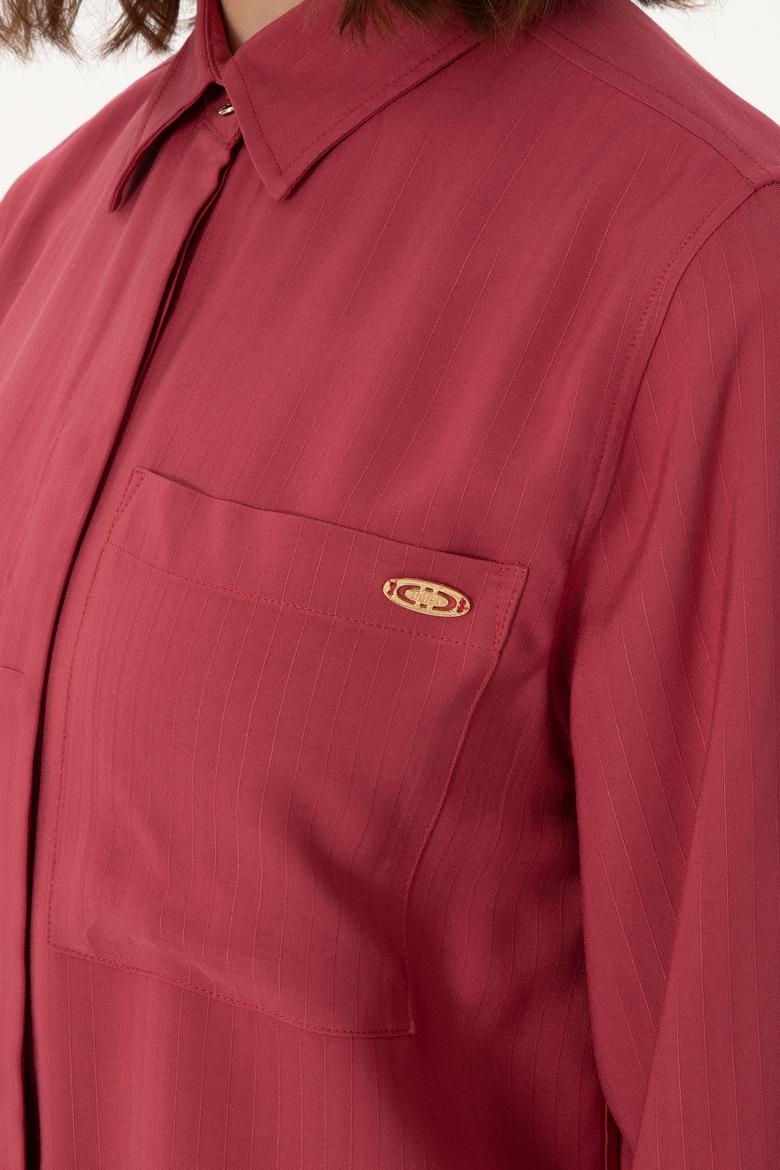 Kadın Vişne Mini Boy Dokuma Elbise - 50301228052