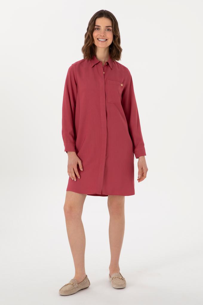 Kadın Vişne Mini Boy Dokuma Elbise