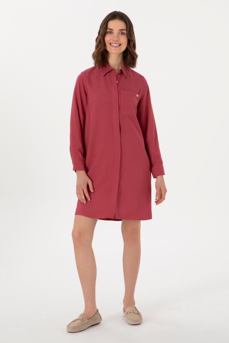 Kadın Vişne Mini Boy Dokuma Elbise