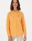 Kadın Turuncu Keten Karışımlı  Uzun Kollu Basic Gömlek