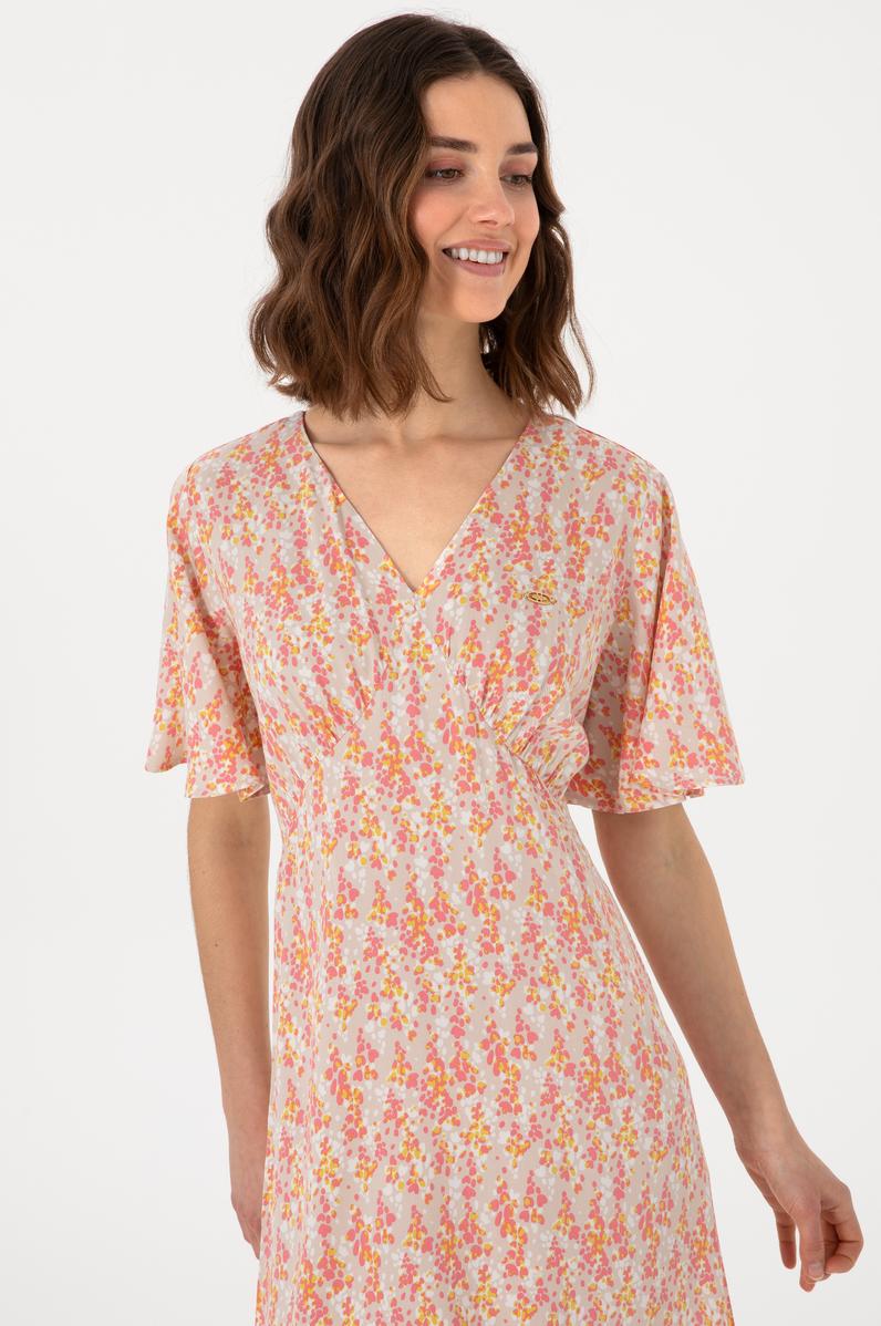 Kadın Açık Haki Midi Boy Dokuma Elbise