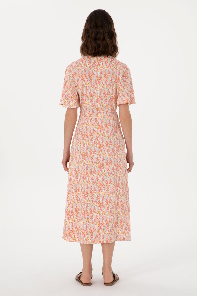 Kadın Açık Haki Midi Boy Dokuma Elbise - 50299175010