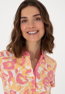 Kadın Pembe Polo Yaka Tişört - 50299537013