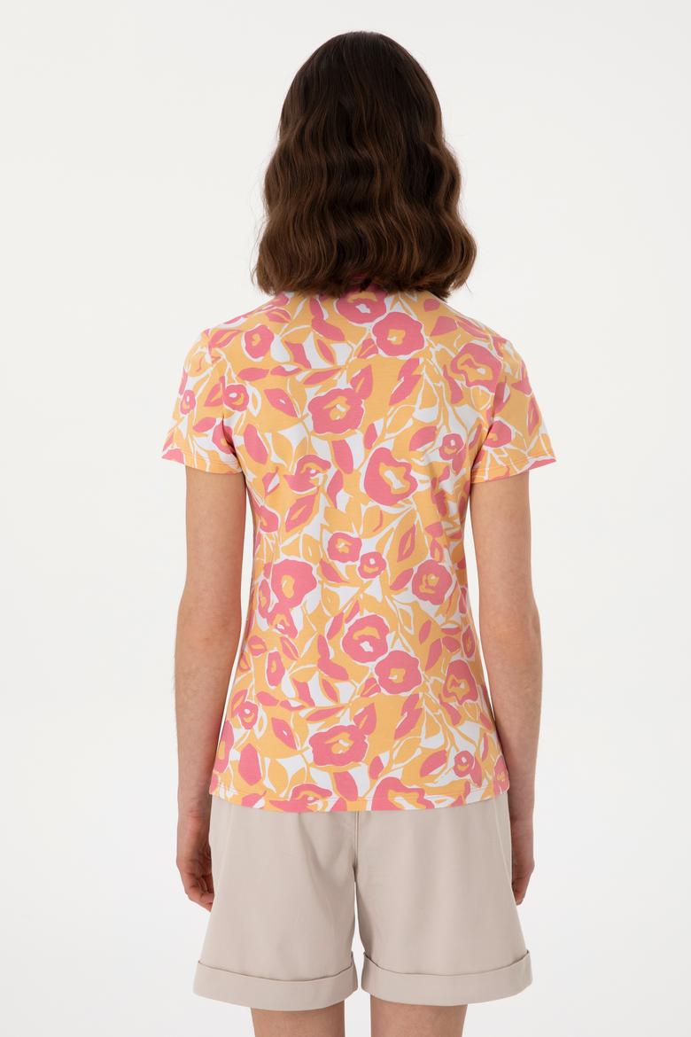 Kadın Pembe Polo Yaka Tişört - 50299537013