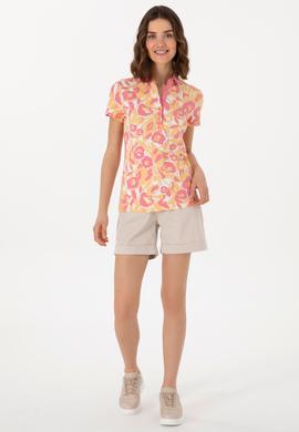 Kadın Pembe Polo Yaka Tişört - 50299537013