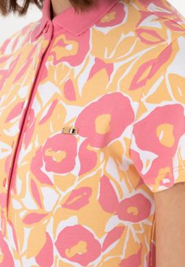 Kadın Pembe Polo Yaka Tişört - 50299537013