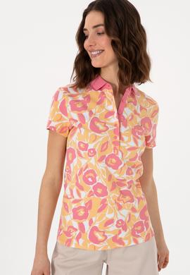 Kadın Pembe Polo Yaka Tişört - 50299537013