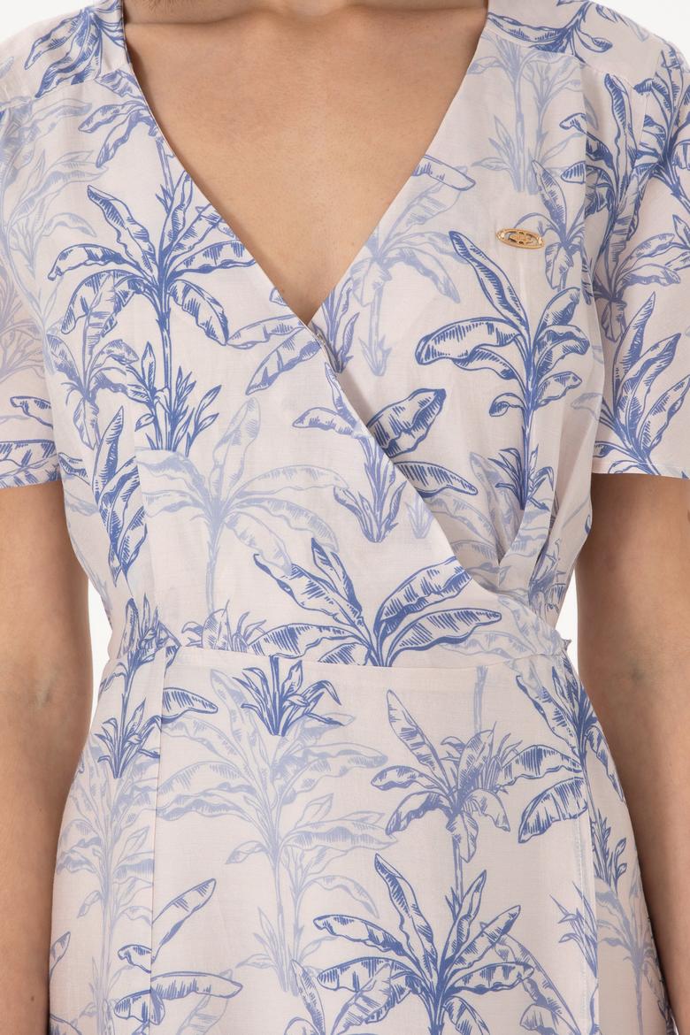 Kadın Mavi Midi Boy Dokuma Elbise - 50305490003